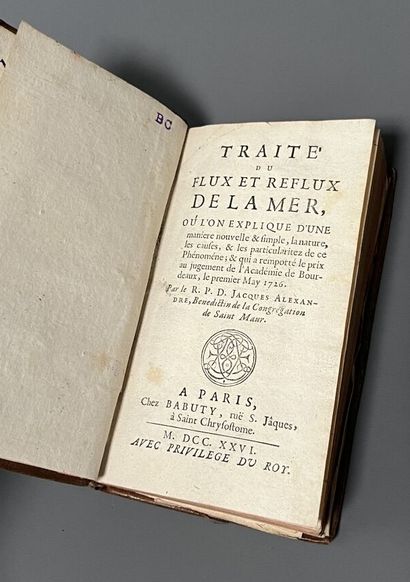 ALEXANDRE (Jacques). Traité du flux et reflux...