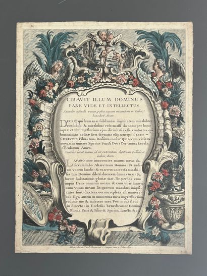 [Engraving]. CIBAVIT ILLUM DOMINUS PANE VITAE...