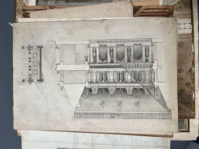[Drawing]. [Architecture]. Lot of 17 original...