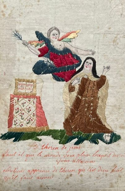 [Broderie]. SAINTE THÉRÈSE. Image brodée...