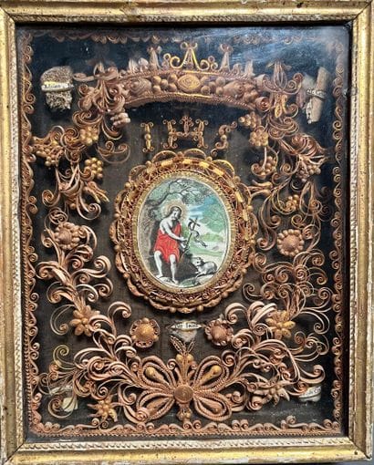 [Paperolle-reliquary]. Saint John the Baptist....