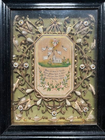 [Paperolle-reliquaire]. 19th century. A painted...