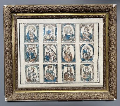[Folk imagery]. 12 IMAGES OF SAINTS. A Chartres,...