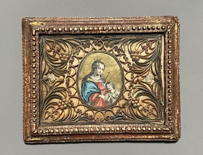 [Paperolle]. VIRGIN AND CHILD. 18th century....