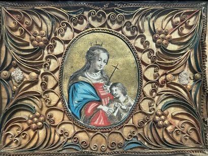 [Paperolle]. VIRGIN AND CHILD. 18th century....