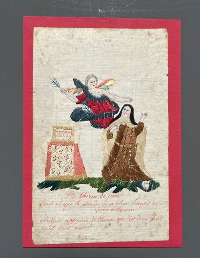 [Broderie]. SAINTE THÉRÈSE. Image brodée...