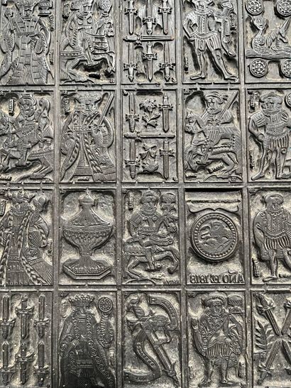 [Die on wood]. [Playing cards]. Sheet from...