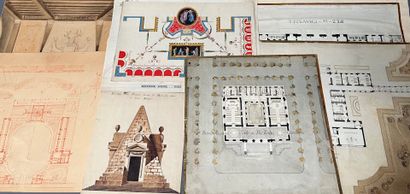 [Drawing]. [Architecture]. Lot of 17 original...