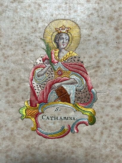 [Broderie]. SAINTE CATHERINE. Image brodée...