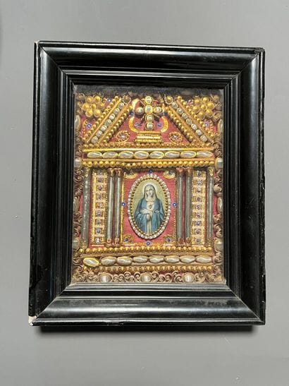 [Paperolle-reliquaire]. Small color lithograph...