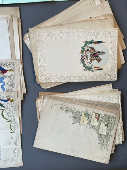 [Militaria]. Set of 99 blank leaves in octavo...