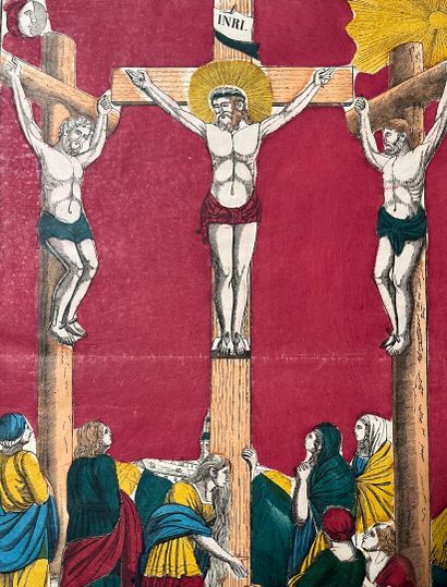 [Popular imagery]. JESUS BETWEEN TWO THIEVES....