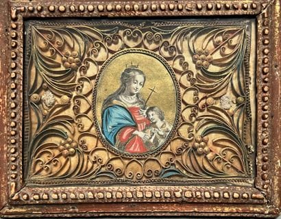[Paperolle]. VIRGIN AND CHILD. 18th century....