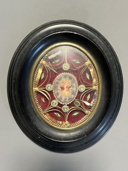 [Reliquary]. SACRED HEART painted in center...