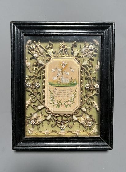 [Paperolle-reliquaire]. 19th century. A painted...
