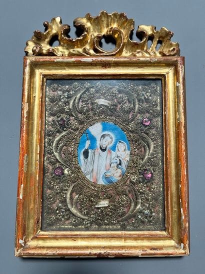 [Paperolle-reliquaire]. BAPTISM. 18th century....