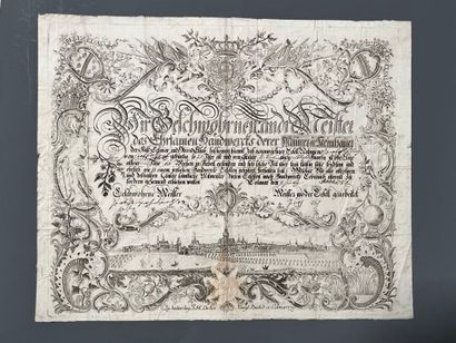 [Engraving]. [Alsatica]. [Certificat de maîtrise...