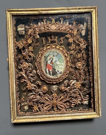 [Paperolle-reliquary]. Saint John the Baptist....