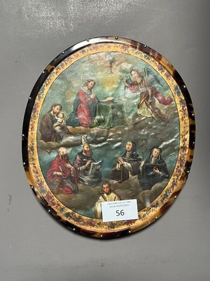 [Painted image]. Oval painted image, the...