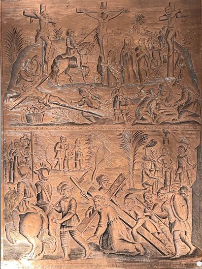[Copperplate]. Large copper-engraved plate,...