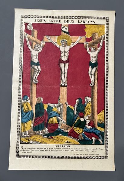 [Popular imagery]. JESUS BETWEEN TWO THIEVES....
