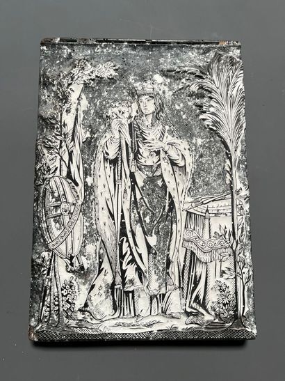 [Matrix on wood]. Saint Louis in Majesty...