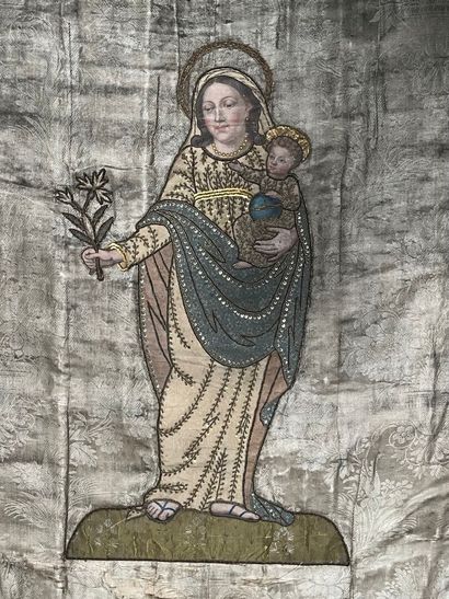 [Pièce textile liturgique]. BANNIÈRE. XIXe...