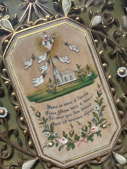 [Paperolle-reliquaire]. 19th century. A painted...