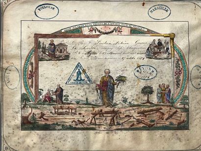 [Compagnonnage]. Diploma for a retired journeyman....