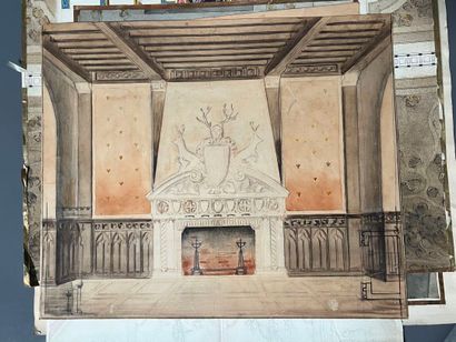 [Drawing]. [Architecture]. Lot of 17 original...