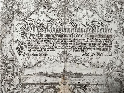 [Engraving]. [Alsatica]. [Certificat de maîtrise...