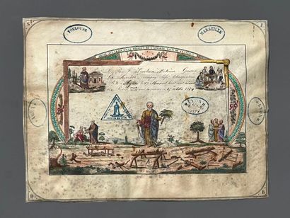 [Compagnonnage]. Diploma for a retired journeyman....