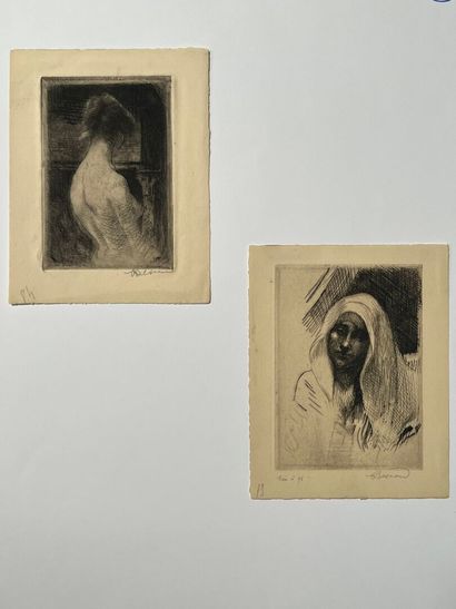 After Albert BESNARD (1849-1934) Femme au...