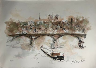After Urbain HUCHET (1930-2014) Le pont des...