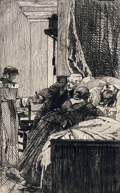 After Albert BESNARD (1849-1934) La maladie...
