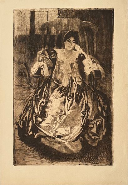 After Albert BESNARD (1849-1934) La robe...