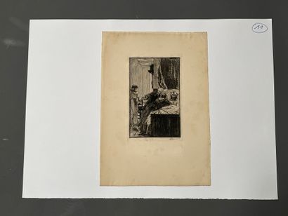After Albert BESNARD (1849-1934) La maladie...
