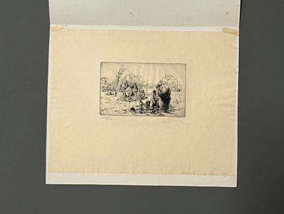 After Auguste BROUET (1872-1941) Petit marché...