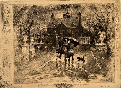 After Félix BUHOT (1847-1898) Les voisins...