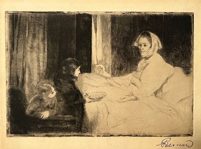 After Albert BESNARD (1849-1934) La mère...