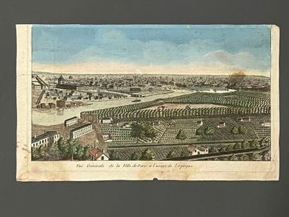 [Paris]. Two optical views and an engraving...