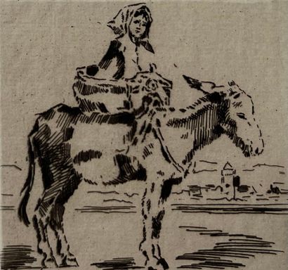 After Félix BUHOT (1847-1898) Cacoletière...