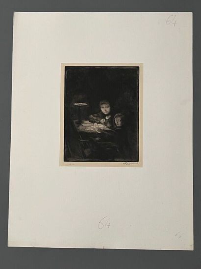 After Albert BESNARD (1849-1934) Deux enfants...