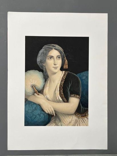 [Watercolor lithograph, titled in the plate,...
