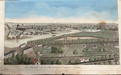 [Paris]. Two optical views and an engraving...