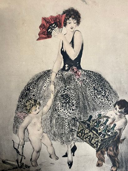 After Louis ICART (1888-1950) for Champagnes...