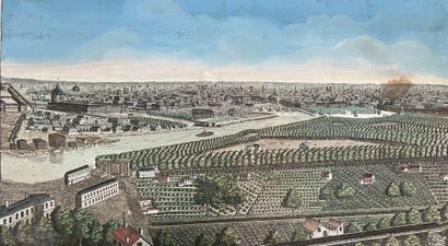 [Paris]. Two optical views and an engraving...