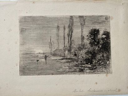After Félix BUHOT (1847-1898) Le chasseur...