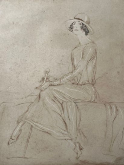 After Louis ICART (1888-1950) Élégante à...