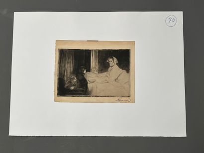 After Albert BESNARD (1849-1934) La mère...
